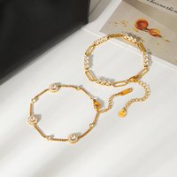 Dainty Zircon Bracelet Gold Plated Stainless Steel Chain Elegant Women Waterproof Tarnish Free Hypoallergenic Office Commute