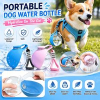 2-in-1 Portable Dog Water Bottle with Silicone Foldable Bowl Leak-Proof Dog Water Bottle for Walking, Hiking & Travel Pet Supply