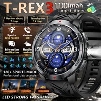 Smart Watch LED Flashlight Outdoor KT88 Compass BT Calling Men Multi-Sports Fitness Tracker 1100Mah Large Battery Smartwatch