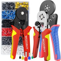 Tubular Terminal Crimper Kit 0.08-16mm² /0.25-10mm² HSC8 6-4/6-6/16-6 Electrical Crimping Pliers Clamp Sets Wire Tips Hand Tools