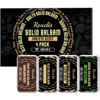 Men Solid Cologne Set 4 In Box, Ebony Agarwood/cedar/sandalwood Scent Lasting Deodorant Balm Portable Solid Fragrance Modern Man