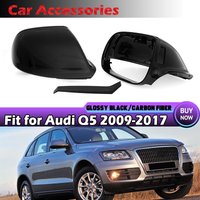 Gloss Black Side Wing Rear View Rearview Mirror Cover Case Caps For Audi Q5 SQ5 8R 2009-2017 W/Side & Q7 4L 2010-2015