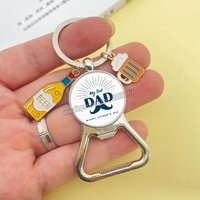 New Beer Keychain Father Day Gift Bottle Opener Keyring Best Dad Man Accessories Jewelry Bag Pendant Wholesale