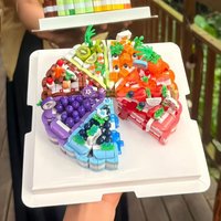Creative DIY Birthday Cake Building Blocks Mini Assembly Bricks Educational Toy, For Boys Girls Kids Children, Birthday Party Gi
