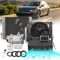 Treeligo Universal 4 Hole Under dash Auto Electric Air Conditioning 12V System Single cooling Cool Remote For RV Car Van