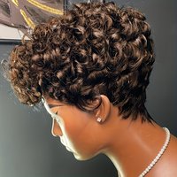 Stylish Short Curly Bob Wig for Women Featuring Body Wave Human Hair with Bangs Rose Net Cap for Women Machine Made Wig