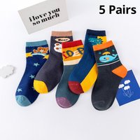 5 Paar Kinder Socke mittellange Anime Cartoon Komfort warm hohe Qualität Kinder Baby Socken Jungen Socken vier Jahreszeiten
