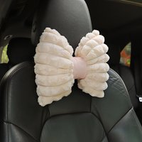 1pc Cute Bow Car Neck Pillow Cartoon Design Plush Car Headrest Simple Cute Interior Accessories Creative Gift for Girls
