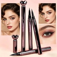 Black Liquid Eyeliner Pen Waterproof Long Lasting Smudge Proof Heart Shape Eyeliner Pencil for Makeup Artists