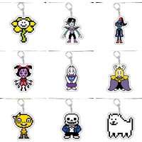 Game Anime UNDERTALE Pixel Acrylic Keychain Model Cosplay Characters Ornament Goods Collection Friend Fans Toys Gifts