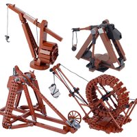 MOC Stone Thrower Model Building Blocks Medieval Military Castle Siege Ballista Bow Carrier Weapons Bricks Toys Boys Gift