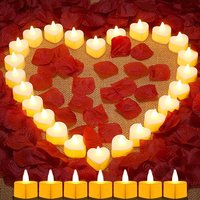 Bougies LED en forme de cœur, fausses bougies en forme de cœur, bougie chauffe-plat romantique sans flamme pour la saint-valentin, fête de mariage