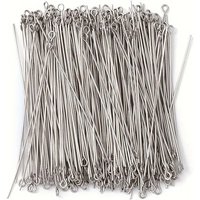 200PCS 35mm Mini Metal Wire Eyepins Beading Small Open Eye Head Pins Needles Bulk for DIY Craft Bead