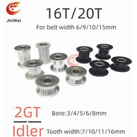 GT2 2GT 16T And 20 Teeth Synchronous Timing Idler Pulley Bore 3/4/5/6mm With Bearing For 6/9/10/15mm Belt 3D Printer Accessories