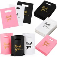 15-60PCS Thank You Bag Souvenir Wrapping Packaging Gadgets Mix Colors Tote Bag Suitable for Small Business Florists Boutique ZYF