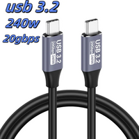 USB3.2 Gen2 Type C to C Cable 20Gbps 240W PD Fast Charging 4K60Hz Video Output Cord For Steam Deck ROG Ally Laptop External SSD