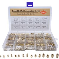 220/330/420/460pcs Brass Hot Melt Inset Nuts Heating Molding Copper Thread Inserts Nut Double Twill Knurled Injection Brass Nut