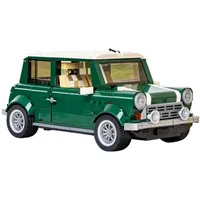 2026 new 1077pcs green car MINI Cooper MK VII campervan model van building block puzzle model toy birthday gift