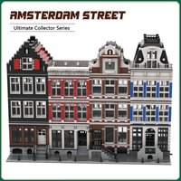 Blocs MOC modulaires authentiques, construction de maison du Canal d'amsterdam, modèle d'architecture, briques technologiques, bricolage, Collection d'assemblage, jouets cadeaux