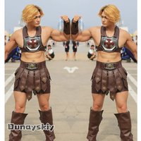 CR cos%HeeMan Cosplay Movie Cartoon Masters Halloween Men's Roman Gladiator Costume Universes Medieval Warrior Outfit Arm Guards image 4