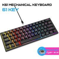 Wired mechanical keyboard Green axis teclados 60% mini pc 61keys tastiera gaming portable Backlit laptop keyboards black white