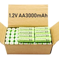 1.2V AA 3000mAh NiMH 1.2V rechargeable battery, green battery can be used for calculators, small toys, flashlights, etc