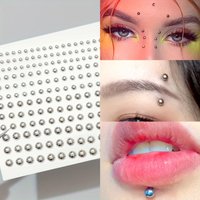 1/2pc Acrylic Drill Sticker 3/4/5/6/mm Silver Plated False Lip Nail Eyebrow Facial Decoration Sticker Drill Y2K