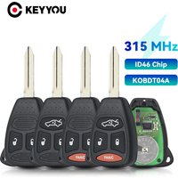 KEYYOU 2/3/4 Buttons 315Mhz ID46 Remote Key For Dodge Chrysler Jeep Dakota Durango Charger 300 Aspen Grand Cherokee 2004-2010