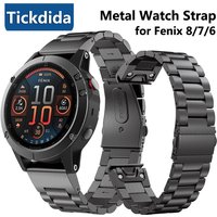 Metal Strap for Garmin Fenix 8 E 7 7X Pro 9 6X Plus Stainless Steel Band for Garmin Enduro 3 Tactix 8 QuickFit 22/26mm Watchband