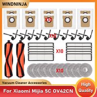 Compatible For Xiaomi Mijia Robot Vacuum 5C OV42CN Parts Main Roller Brush HEPA Filter Dust Bag Mop Cloth Mop Holder Accessories