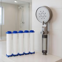 High Pressure Shower Head 5 Modes Shower Head Built-in Filter, Silicone Shower Nozzles, Shower Head 5pcs Filters replacements