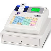 48 Keys Cash Register with Cash Drawer Double Display Electronic Cas h Register for Businesses C ash Register Detector