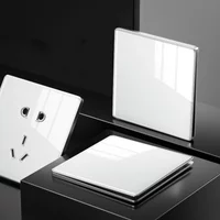 Popular Ultra-thin Curved Surface 250V/10A 1/2/3/4gang 86*86MM Classic White Mirror Wall Switches Panel