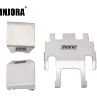 INJORA Stainless Steel Chassis Armor Skid Plate Axle Protector for 1/18 RC Crawler TRX4M Upgrade (4M-14)