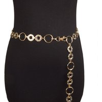 New Style Waist Chain Belt for Women Summer Fashion Decorative Dress Belt Golden & Silver Ring Belt Elegant Metal Belt