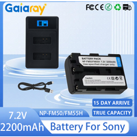 2200mAh Rechargeable Battery NP-FM50 FM55H Battery + LED Dual Charger For Sony NP-FM51 NP-FM30 DCR-PC101 Series DSLR-A100 Camera