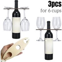 1/3pc Stackable Wooden Wine Rack Space-Saving Glass Cup Holder for Wine Enthusiasts Home Living Room Bar Display Wine Bottle Rac