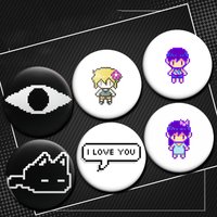 58/32mm Funny Cartoon Pixel Omori Game Soft Button Pins Sunny Kel Basil Snap-on Brooch for Bag Clothes Decor Badges Ideal Gifts