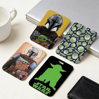 film s-star W-wars The Mandalorian Grogu chibi Badge Holder ID Card Credit Cards Protector with Clear Window Gift Office School