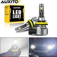 AUXITO 2Pcs H11 H8 LED Bulbs in PTF Fog Light Low Beam Head Light H9 9006 HB4 9005 HB3 LED Lamp Bulb 50W High Power 6500K 12V