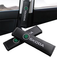 1/2pcs Car Seat Adjuster Carbon Fiber Seat Belt Protect Shoulder Pad for Skoda Rapid Scala Kodiaq Fabia Kamiq Karoq Octavia 3 A7