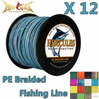 12 Strands Braided Fishing Line PE Multifilament 100M-2000M Camo blue10 to 420LB Super Strong Fish PE Line Wire Smoot Hercules