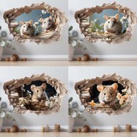 Mouse hole Decal Living Room Bedroom Wall Sticker, Kitchen Home Decoration Funny Decals Vinyl Sticker Lifelike Mouse S239