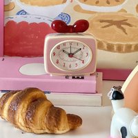 Mini Cute Alarm Clock Home Gifts Indoor Decoration Gifts Desktop Time Silent Bow Vintage Alarm Clock