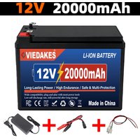 12V Li-ion Battery 100000mAh 18650 Deep Cycle Rechargeable ⚡,with Charger,For Sprayer, Kids Car, Scale, Access Control,Scooters