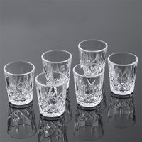 12pcs/8pcs/6pcs/4pcs/2pcs Embossed Glass 50ml Spirits Cups Engraved Tea Drinking Baijiu Cup Water Glass Small Capacity Wine Cup