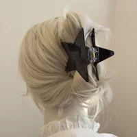 New Korean Fashion Star Shaped Hair Claw Y2k Punk Hair Clip Clamp Acetate Shiny Star Claw Hairpin Party Hair Accessories