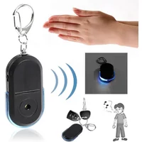 Portable car key finder anti-lost key finder smart find locator keychain whistle beep sound control LED torch