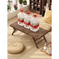 W5.19 Solid Wood Bay Window Small Kang Table Folding Table Tea Bedside Low Table Balcony Coffee