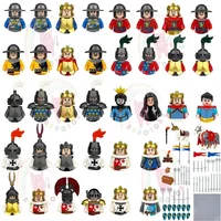 12Pcs Medieval Knights Building Blocks Accessories Templar Knight Soldier Compatible Figures Armor Shield Weapons Bricks Toys